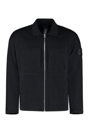 Wool-blend full-zip cardigan-0